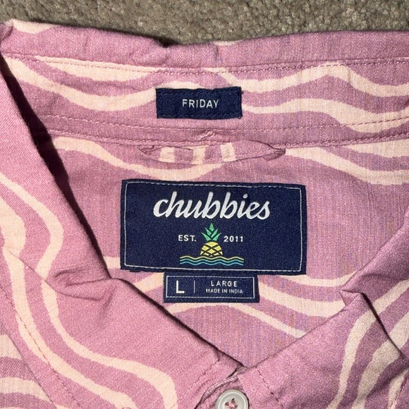 Chubbies Men's Casual Purple Wave Shirt - Picture 3 of 6
